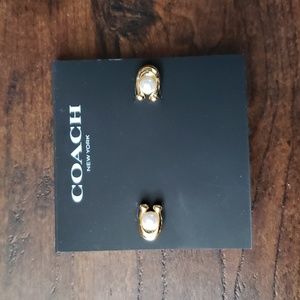Coach pearl earrings